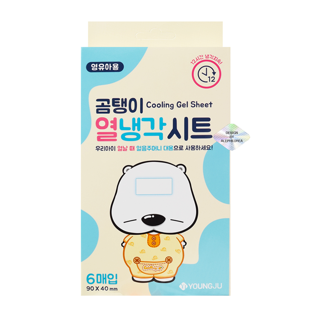 곰탱이 열냉각시트 6매입(영유아용) 아기 해열 쿨링시트 열패치