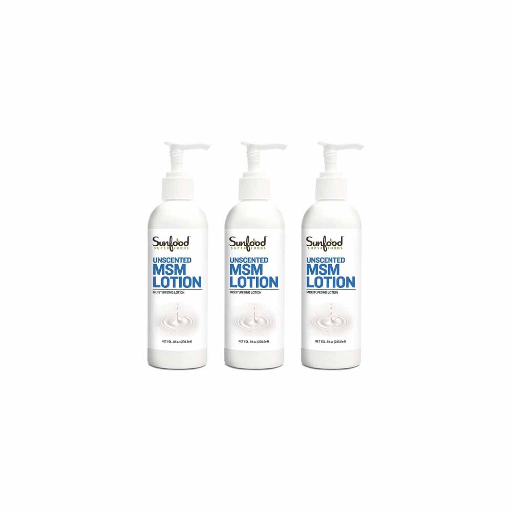 Sunfood <b>선푸드 MSM</b> 로션 무향 보습 크림 236.6ml (8fl oz) 3개세트