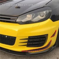 광택 블랙 4pcs 폭스바겐 골프 6 세대 mk6 gti gtd 앞 범퍼 플레어 핀 스포일러 앞 2009-2013 abs