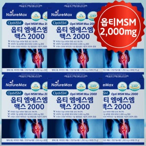 옵티 MSM 엠에스엠 순도 99.9 프로 2000mg 관절 연골 건강 60정, 6개