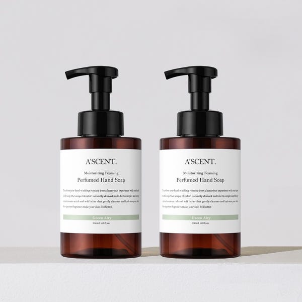 에이센트ASCENT 1+1 에이센트 버블 핸드워시 손세정제 500ml 그린에어리 거품비누 포밍 핸드솝 대용량