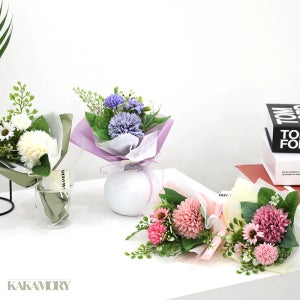 퐁퐁 국화 데이지 조화 꽃다발 납골당 부케 폼폼데이지 어린이꽃다발