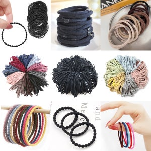 대용량 머리끈 헤어링 검정 칼라 고무줄 이쁨달다