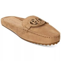 폴로랄프로렌 여성 브린 뮬 로퍼 카멜 스웨이드 플랫 단화 구두 로렌 Brynn Mule Loafer Flats