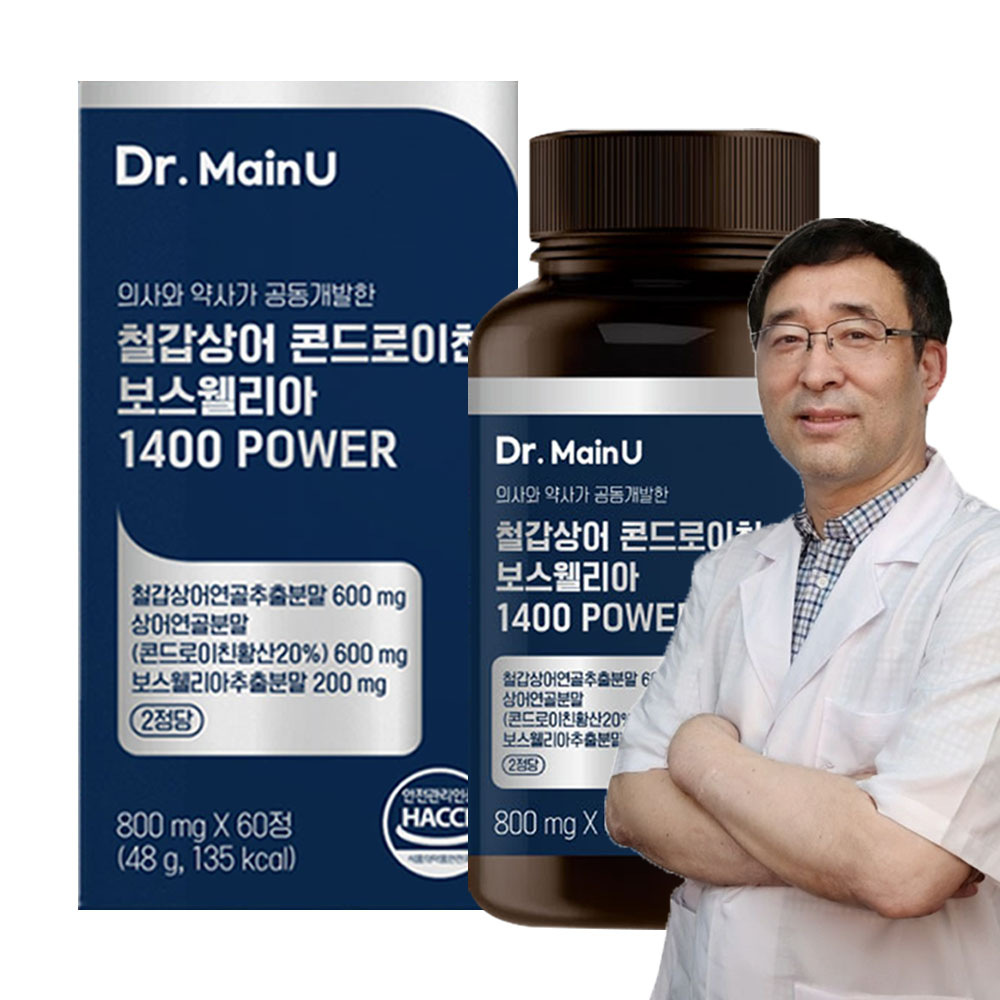 철갑상어 <b>콘드로이친</b> 보스웰리아 1400 파워 <b>상어 연골</b> 관절 6형 C6S 60정, 1개