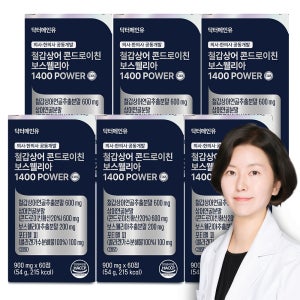 철갑상어 콘드로이친 보스웰리아 1400파워 상어연골 CS6형 저분자콜라겐 60정, 6개