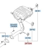 올뉴쏘렌토R 15년형 머플러 디젤 후소음기 28710-C5850 마후라 -부품나라-