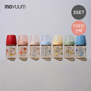 [모윰] 3세대 PPSU 노꼭지 올인원 젖병 170ml 트리플팩 - 디자인선택