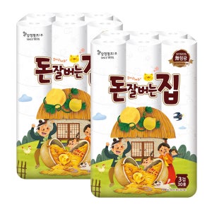 삼정 3겹 데코 돈잘버는집 화장지 30M30롤2팩 집들이