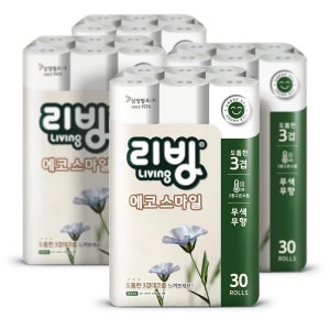 삼정 3겹 리빙에코 스마일 화장지 22m30롤4팩 가성비