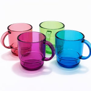 타파웨어 클리어머그 4인조세트 전자레인지컵 타파컵 유아용 어린이 초등학생 유치원