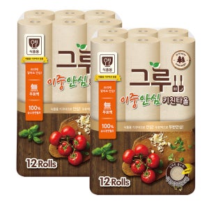 삼정 리빙 키친타올 펄프 120매 12롤 2팩