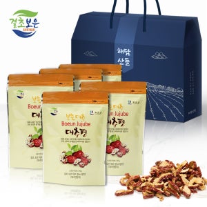 보은 대추칩 선물세트 (80gx5봉) l 국산 대추편 건대추 과자