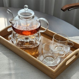 원스페이스 내열 유리 티팟세트 600ml 찻잔 티워머