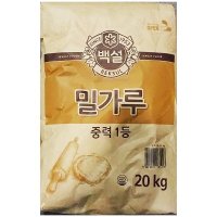 1등급 백설밀가루 중력분 20kg 만두피 수제비 부침개 머핀 스콘 도넛 칼국수