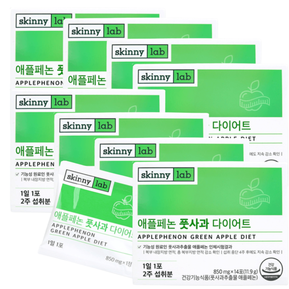 스키니랩 애플페논 풋사과 다이어트 16주분 8박스 식물성 폴리페놀 <b>체지방</b> <b>헬스밸런스</b>