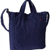 폴로랄프로렌 코듀로이 토트백 네이비 클래식 시그니처 자수 포니 노트북 Corduroy Tote