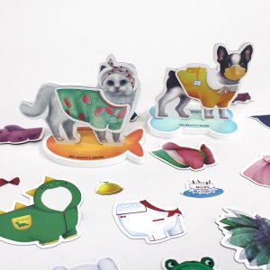 아리아띠 펫 뷰티 룸 자석교구 코디놀이 고양이 강아지 반려동물 종이인형 역할놀이 장난감 퍼즐