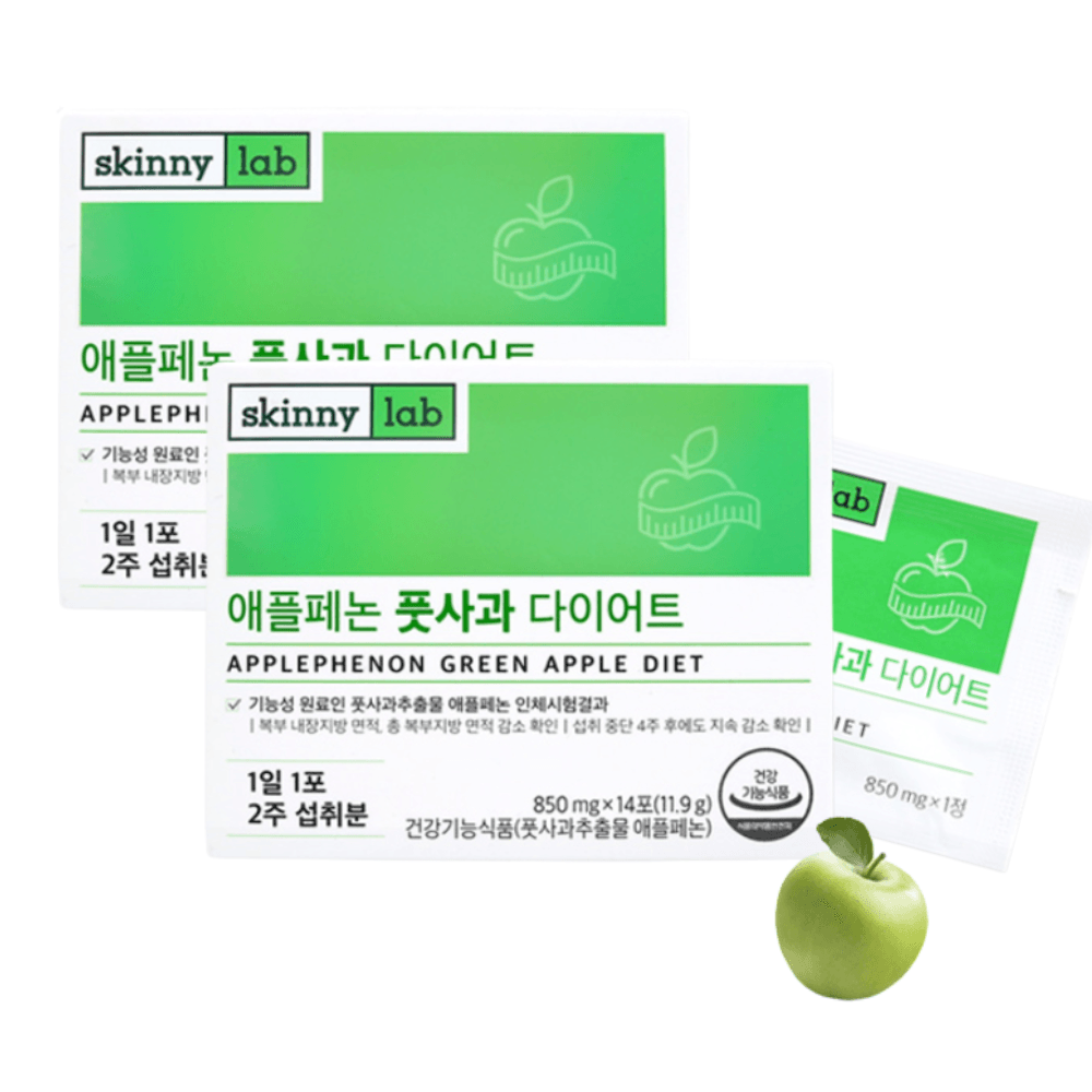 스키니랩 애플페논 풋사과 다이어트 4주분 2박스 식물성 폴리페놀 <b>체지방</b> <b>헬스밸런스</b>