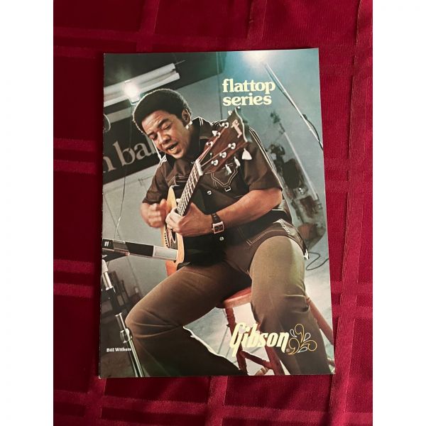 Gibson 깁슨 기타 1975 FLATTOP 시리즈 카탈로그 표지에 빌 위더스가 있는 NOS