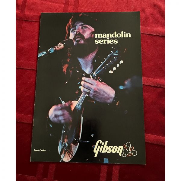 Gibson 깁슨 기타 표지에 대시 크로프트가 있는 1975 만돌린 시리즈 카탈로그 NOS