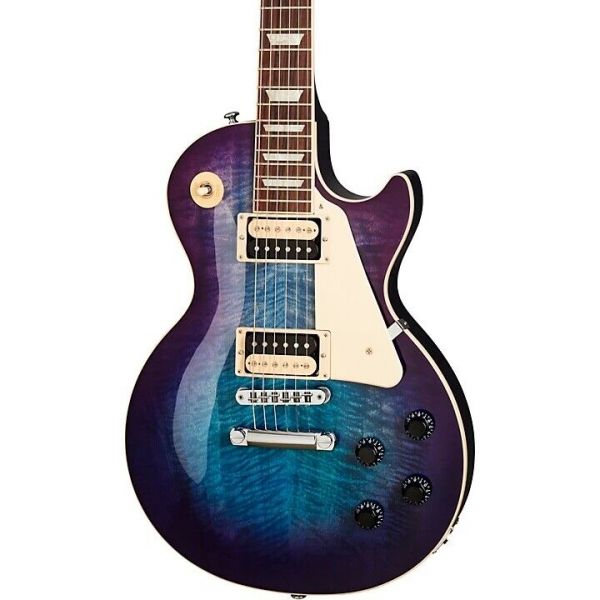 Gibson 깁슨 기타 레폴 트레디셔널 프로 V 플레임 탑 일렉트릭 블루베리 버스트