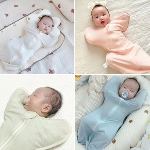 푸키포키 파스텔 밤부 메쉬 스와들 업다운지퍼 신생아 속싸개 매쉬 나비잠자세 여름 용 뱀부 PKBSW05