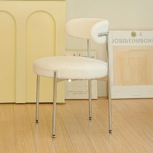 포니 미드센츄리모던 디자인 인테리어 식탁 카페의자 아이보리(부클레)