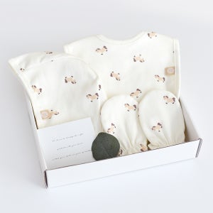 베이비앤아이 턱받이 손싸개 보넷 3종 출산 선물 세트 [선물박스포함]