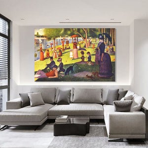 초대형 봄그림 풍경 액자 /﻿ ﻿조르주쇠라 그랑자르트 섬의 일요일 오후 (1m이상 50호-200호)