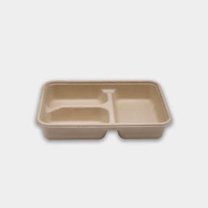 일회용 종이 펄프 도시락 뚜껑 세트 DP-03-s 3칸 사각 펄프도시락 400개