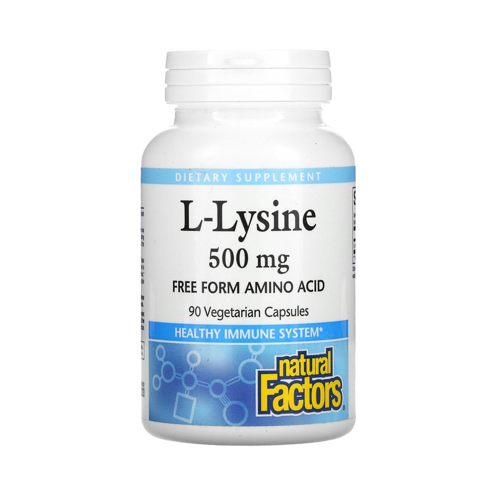 Natural factors L-라이신 Lysine 500mg 90베지캡슐