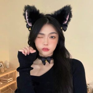 펫씨스터 방울 고양이 귀머리띠 코스프레 섹시 초커목걸이 캣츠머리띠세트