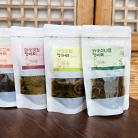 아랫장 국내산와송 깻잎 머위 고추 양파 장아찌 4종 150g 밥반찬 밥도둑 고기반찬