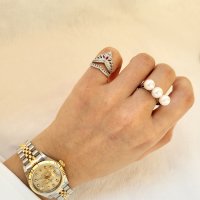 자녀를 위한 Crown Ring Set (루비 원석 14k 화이트골드)