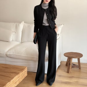 자체제작 스트레이트핏 일자 와이드 여성기모슬랙스 부츠컷슬랙스/어텐션슬랙스