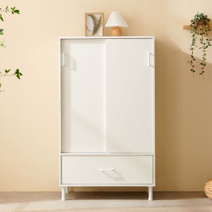 셀리나 서랍수납장 거실 안방 화이트 슬라이드 미닫이 슬라이딩 수납장 800