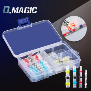 자동납땜 열수축튜브 전선연결 방수 커넥터 솔더 슬리브 50PCS 세트