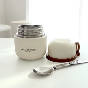 오슬로 보온 죽통 푸드자 스푼 일체형 도시락 이유식용 300ml