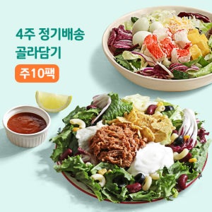 포켓샐러드 골라담는 4주 정기배송 주10팩씩 도시락 배달 포케 구독 다이어트식단 점심샐러드