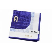 FURLA 훌라 여성 블루 로고 프린트 손수건