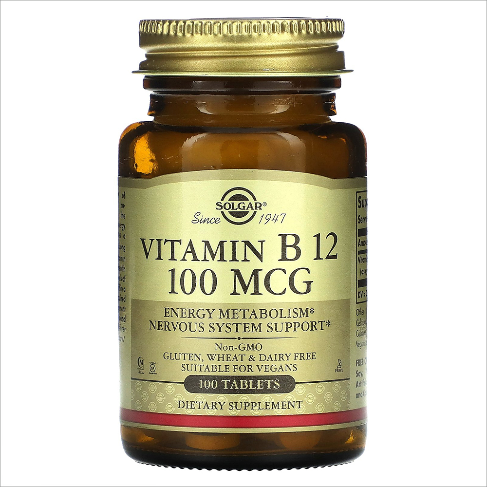 솔가 비타민 B12 <b>시아노코발라민</b> 100mcg 100정