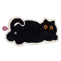 수심 Black Cat Rug 고양이 러그 발매트 카페트 귀여운 감성 침실 인테리어 패드