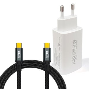 65W GaN 스마트폰 노트북용 급속충전기 200cm 케이블 포함