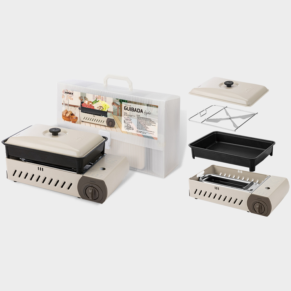 코베아 구이바다 휴대용 캠핑 버너 가스 차박 올인원 바베큐 그릴 전골팬 부루스타 라이트 M