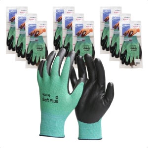 천하무적 소프트 SOFT 작업용 안전장갑 그린색상 10켤레 x 1세트