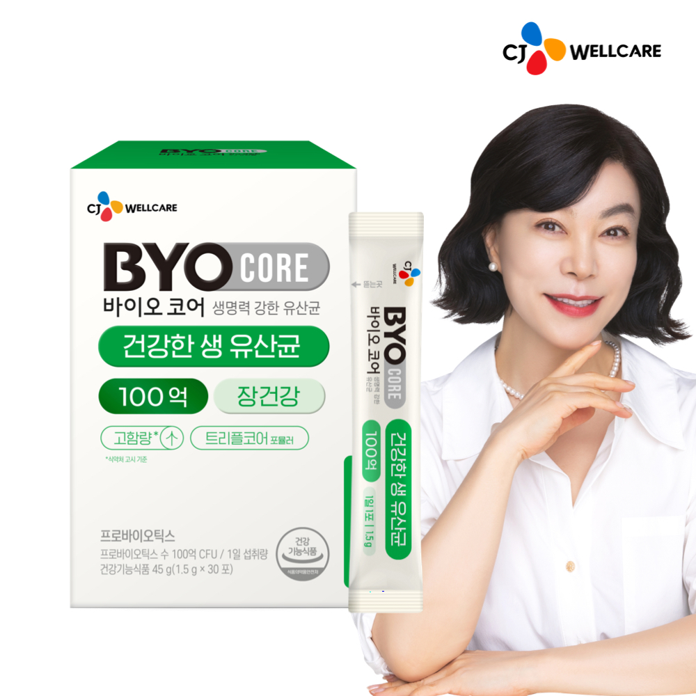 CJ 바이오코어 건강한 <b>생유산균</b> <b>100억</b> 보장 고함량유산균 분말형 30포, 1개