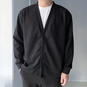 남자 니트가디건 오버핏 남성 브이넥 가디건