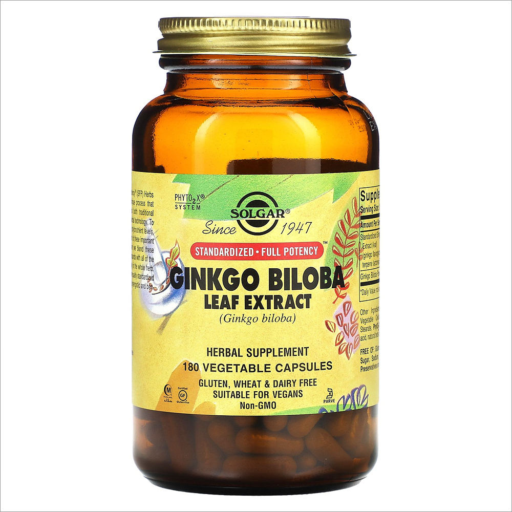 솔가 <b>징코</b> 빌로바 <b>리프</b> 은행나무 잎 180베지캡슐