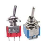 New-2 Pcs AC 250V/2A ON/ON 2 Position SPDT Mini Toggle Switch Red &amp; Blue